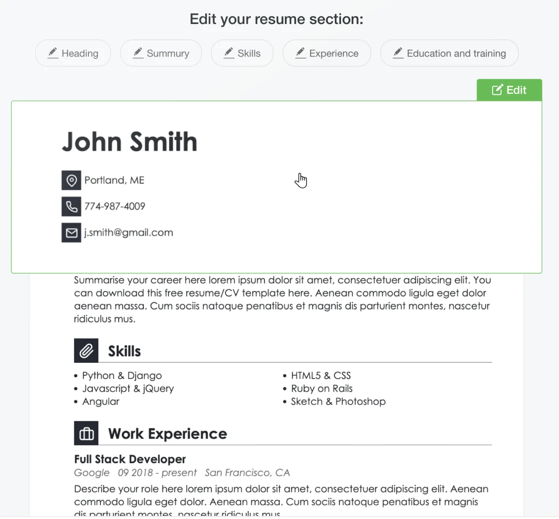 customize your resume